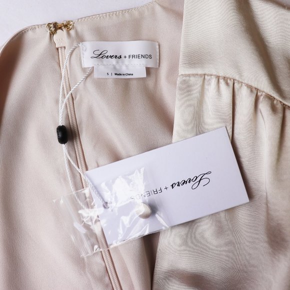 NWT Lovers + Friends Ivy Satin Dress in Champagne - Picture 5 of 8